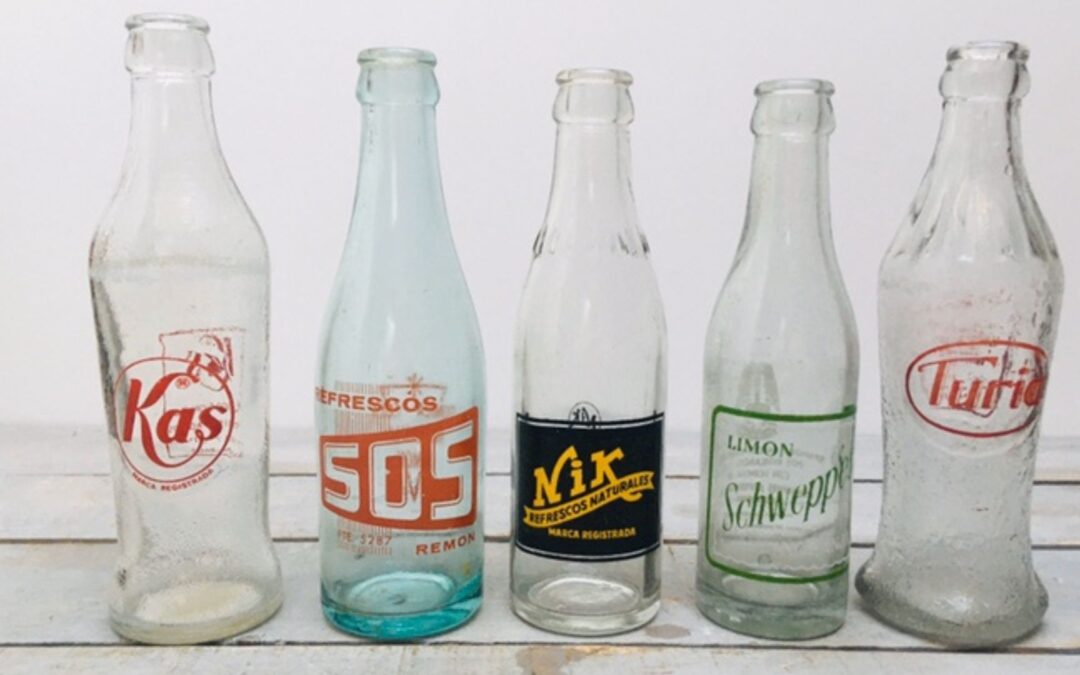 Botellas de vidrio vintage